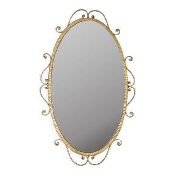 Miroir en métal doré conçu par Pier Luigi Colli, années 1950