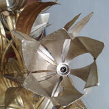 Golden metal flower lamp Hans Kogl 1970
