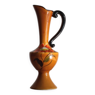Poët-Laval flower vase "Isabelle" model in orange ceramic