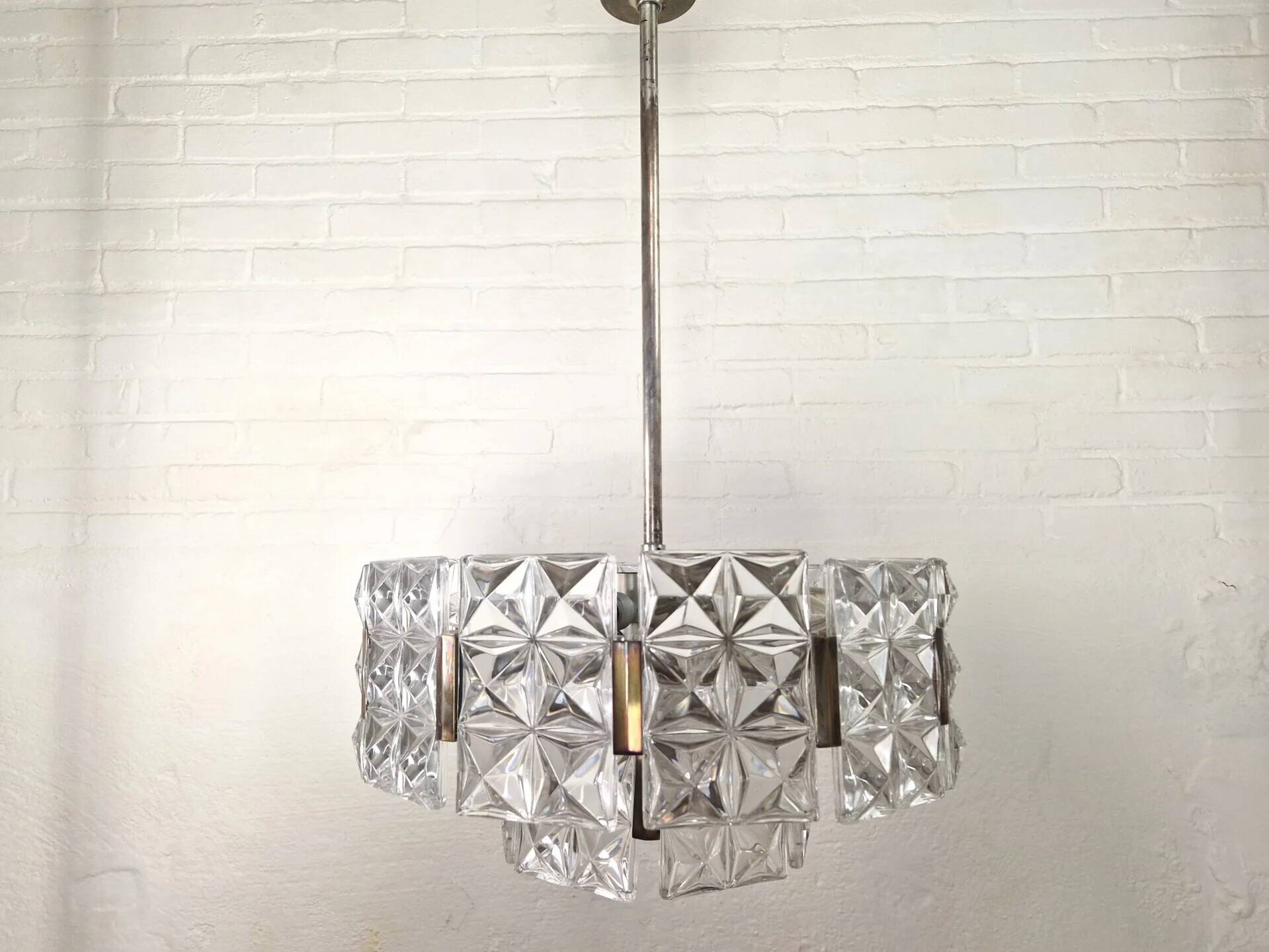 Vintage Hillebrand crystal chandelier, 1960s