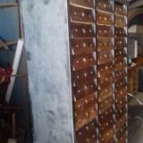 Clem industrial furniture 60 drawers A4 format riveted walnut front
