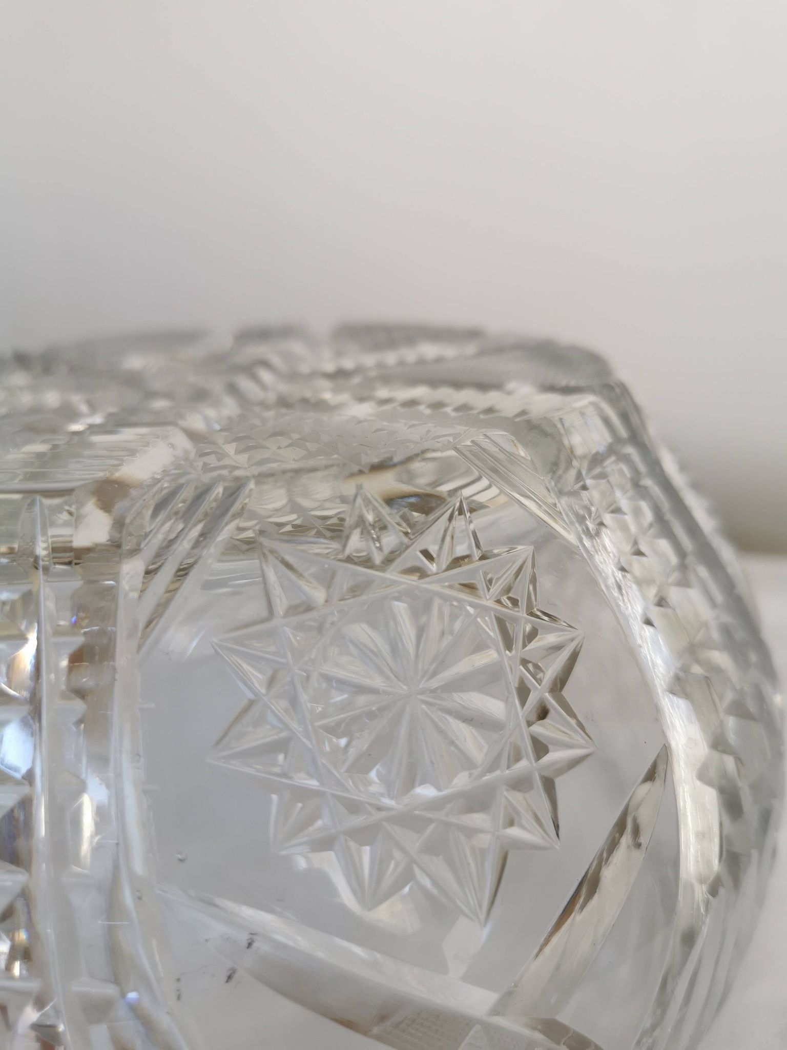 Vintage 1970s Lead Crystal Bowl: Bohemian Table Centerpiece