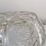 Bol en cristal de plomb vintage des années 1970 : pièce maîtresse de table bohémienne