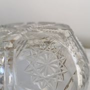 Vintage 1970s Lead Crystal Bowl: Bohemian Table Centerpiece