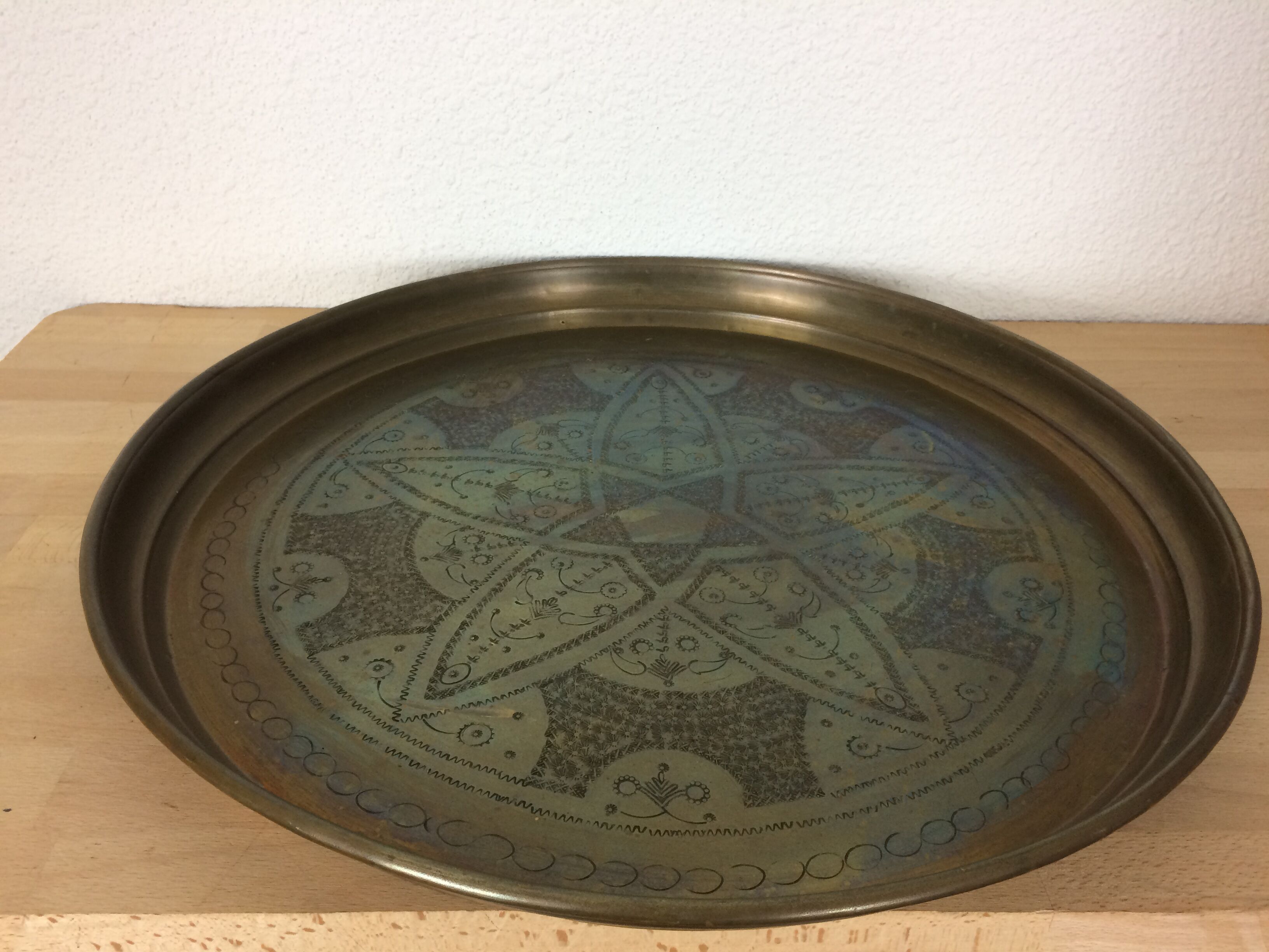 Brass oriental plateau 55 cm