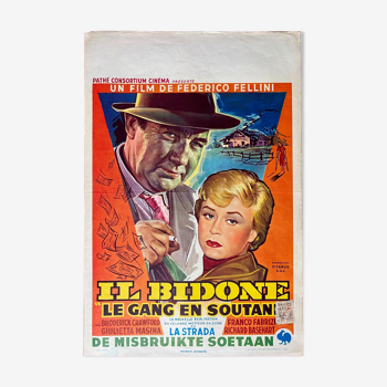 Belgian poster "Il bidone" giulietta masina, federico fellini, broderick crawford '55