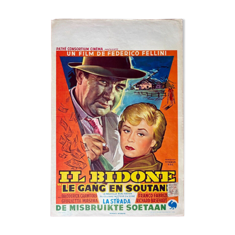 Affiche belge "Il bidone" giulietta masina, federico fellini, broderick crawford '55