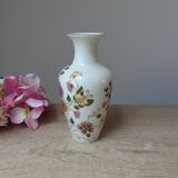 Vintage small Zsolnay porcelain vase with flowers and butterfly hand painted Hungary