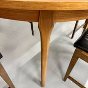 Vintage teak extendable round dining table Scandinavian design 1960s