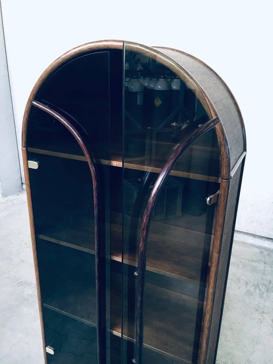 Rattan Bamboo High Board Display Chest, 1970s