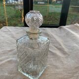 Carafe à whisky en verre moulé transparent vintage