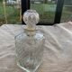 Vintage transparent molded glass whisky decanter