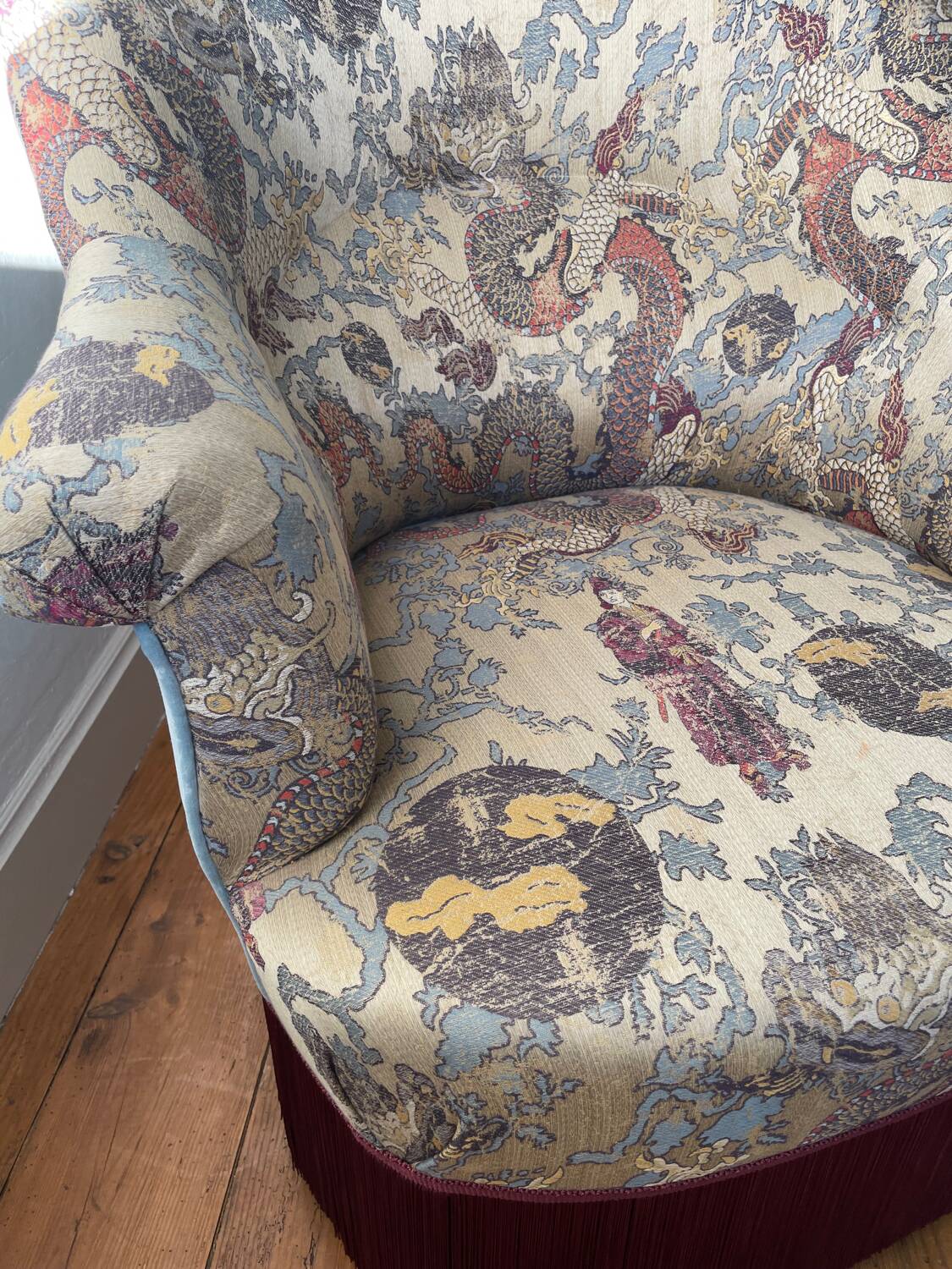 Fauteuil crapaud restauré Nobilis