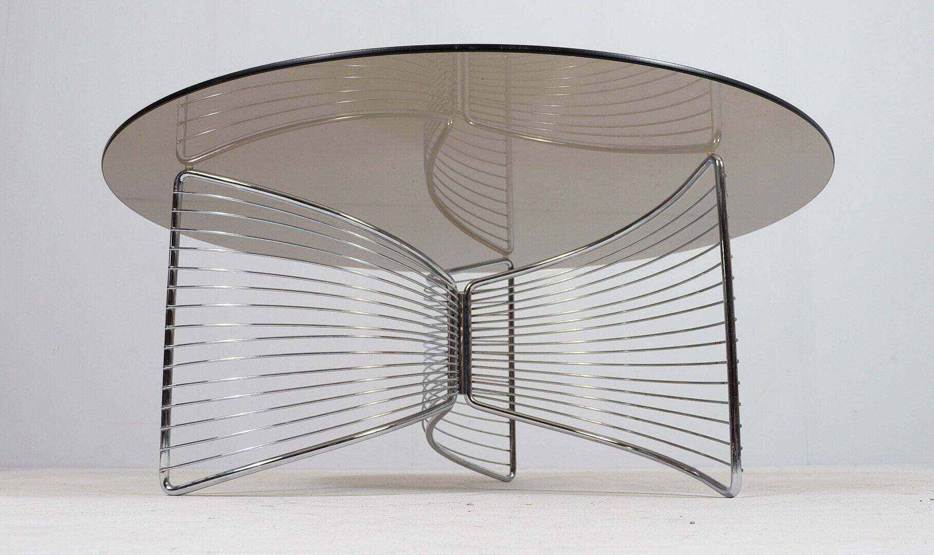 Table basse Space Age en fil de fer, Allemagne années 1970