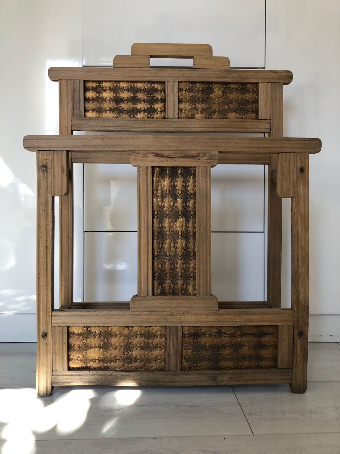 Antique wooden umbrella stand