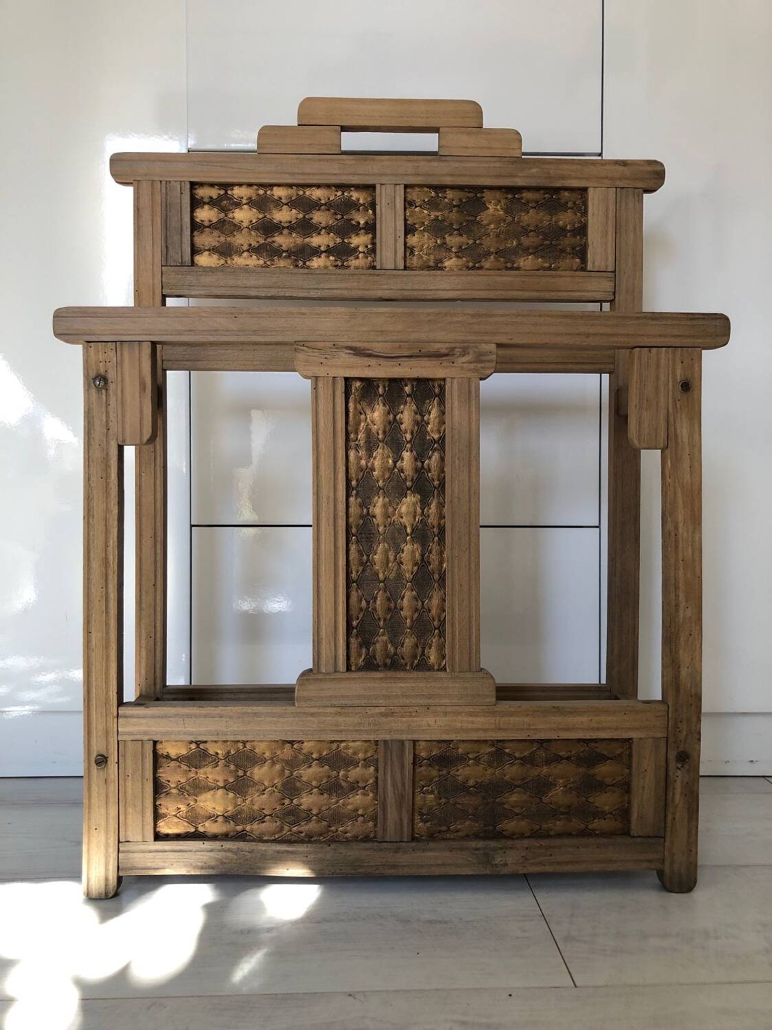 Antique wooden umbrella stand