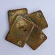 Vintage solid brass catchall tray "Four Aces" playing cards - 1950s