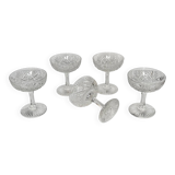 5 Saint-Louis “Gavarni” crystal champagne glasses, early 20th century