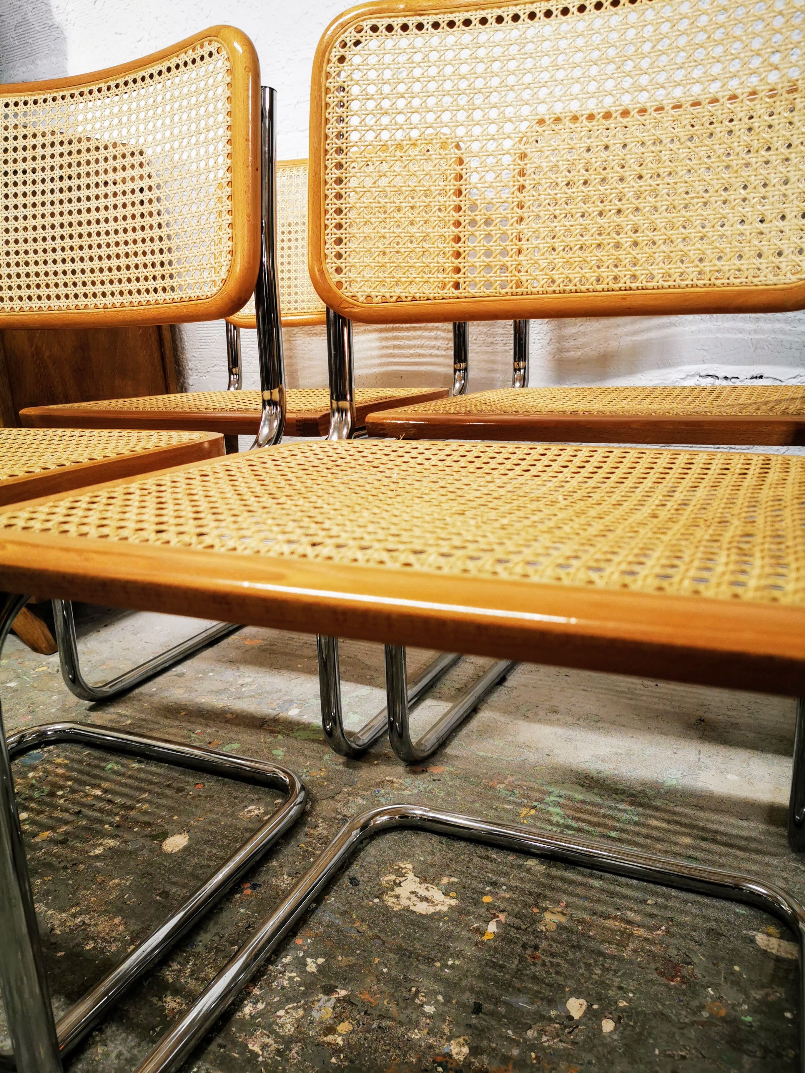 Lot of 4 Marcel Breuer B32 chairs