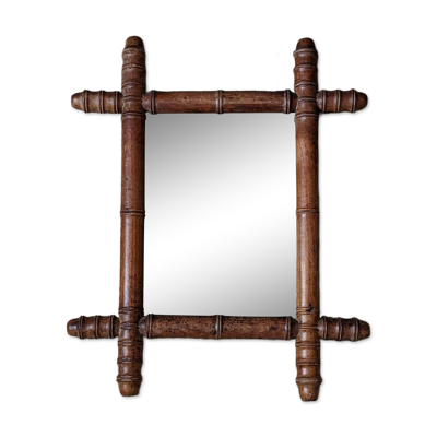 Miroir en bois façon bambou années 50 décoration campagne