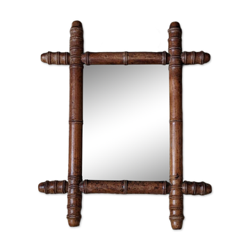 Miroir en bois façon bambou années 50 décoration campagne