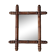 Wooden mirror in bamboo style, 1950s country decor.