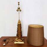 Lampe de table italienne dorée de style Hollywood Regency