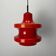 Large red glass pendant light by Peill and Putzler XL 1960