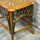 Vintage bamboo and rattan side table braided 1960