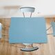 Table et 4 chaises en formica bleu