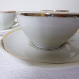 Set of 4 bistro coffee cups with gold rim