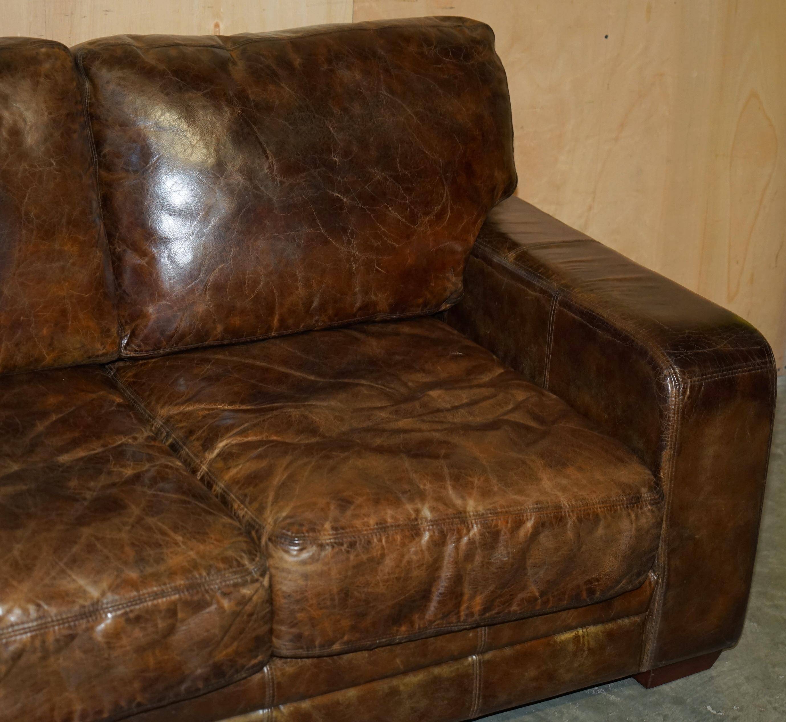 Heritage Biker Halo Soho Vintage leather sofa