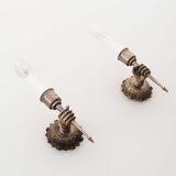 Pair of 1950’s solid metal ‘torch holding hand’ wall sconces by maison arlus