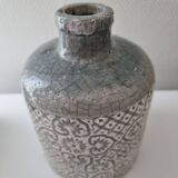 glazed stoneware bottle vase
