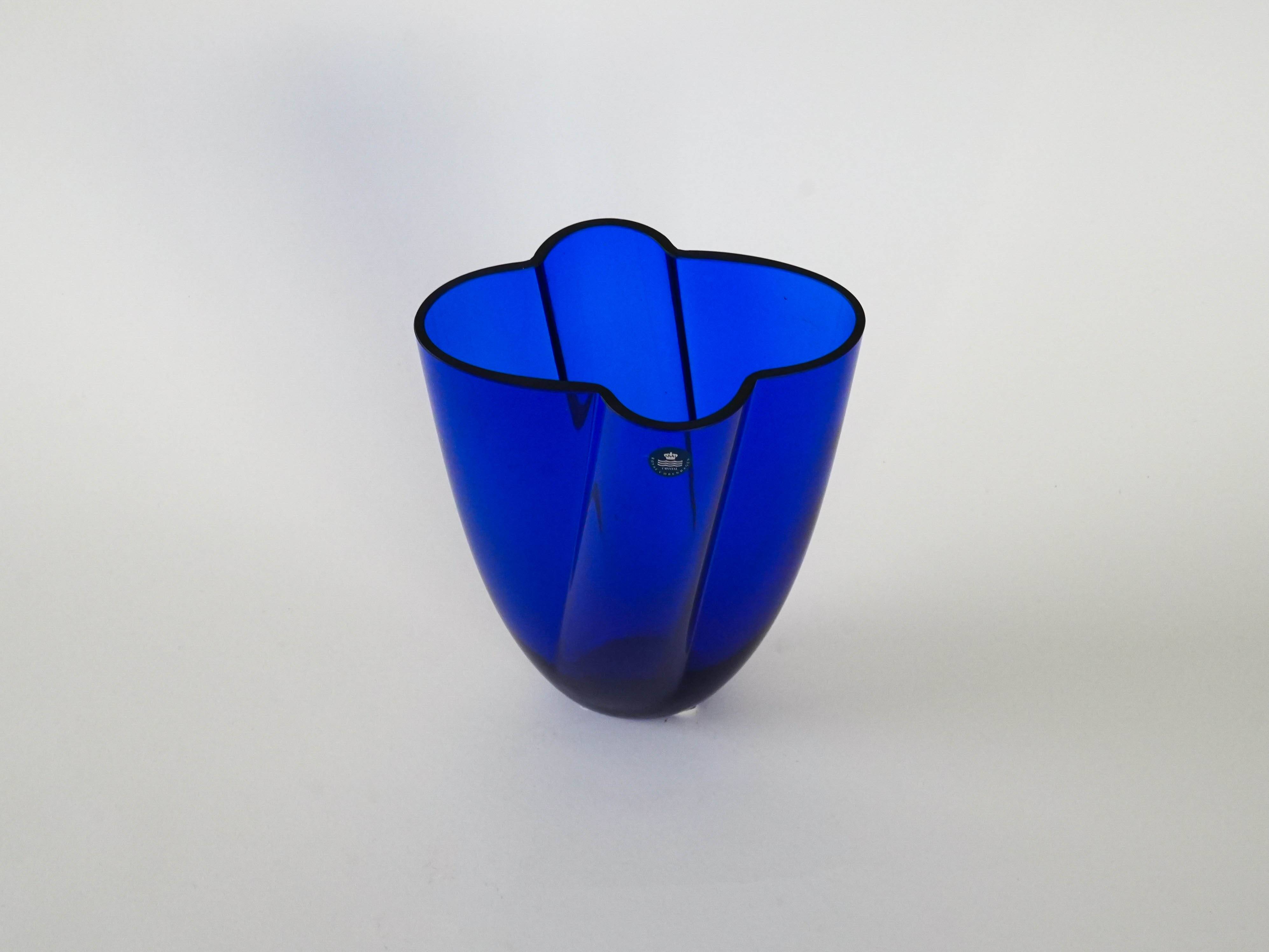 Cobalt vase, Danish design, 1980s, manufacturer: Royal Copenhagen