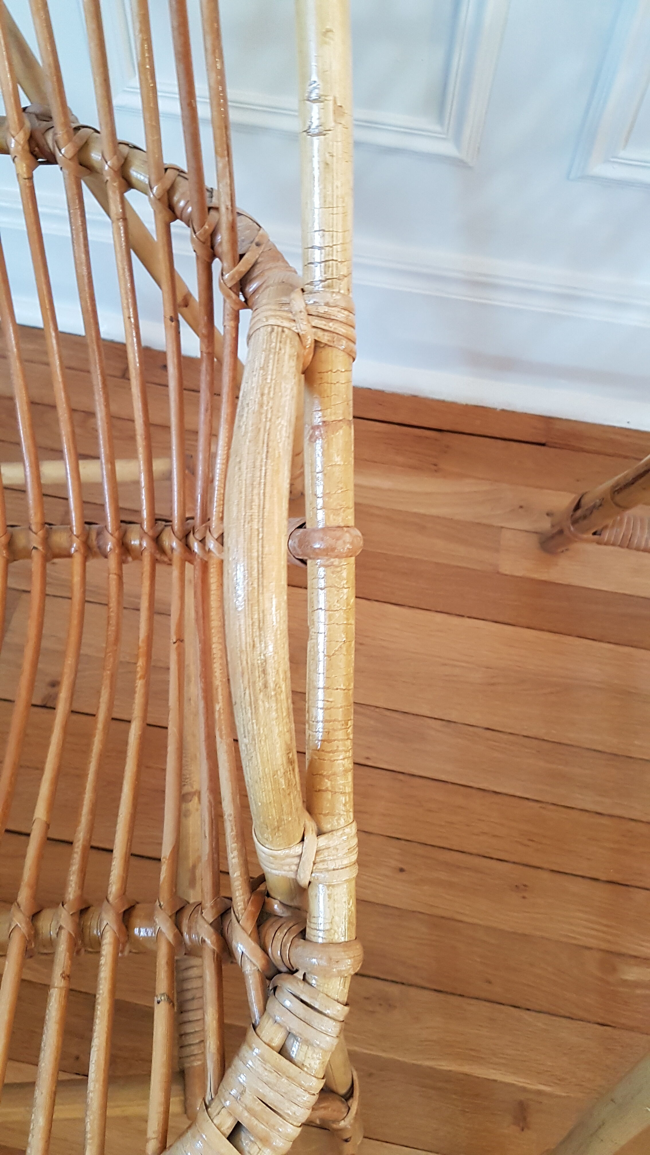 Pair of rattan armchairs