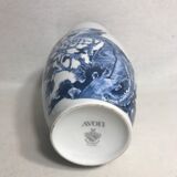 Old porcelain white & drawing birds blue decoration vintage avon vase