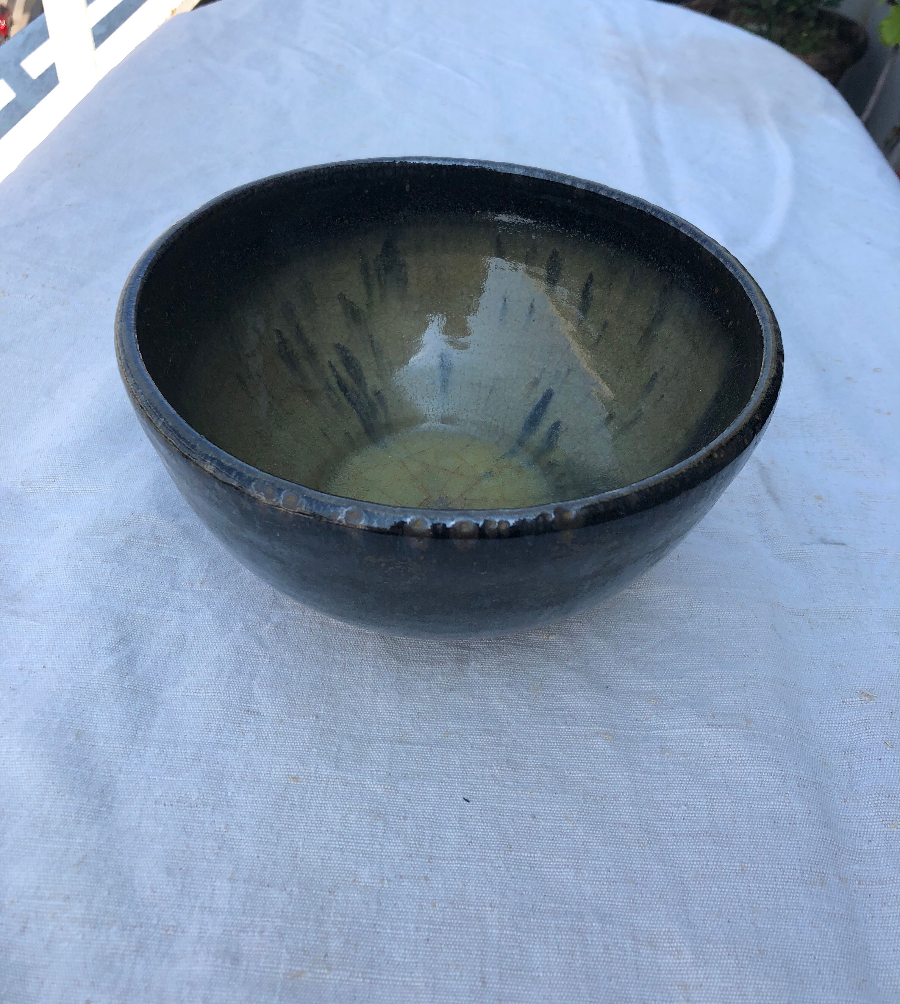 Bowl in glazed stoneware signed the Mignot