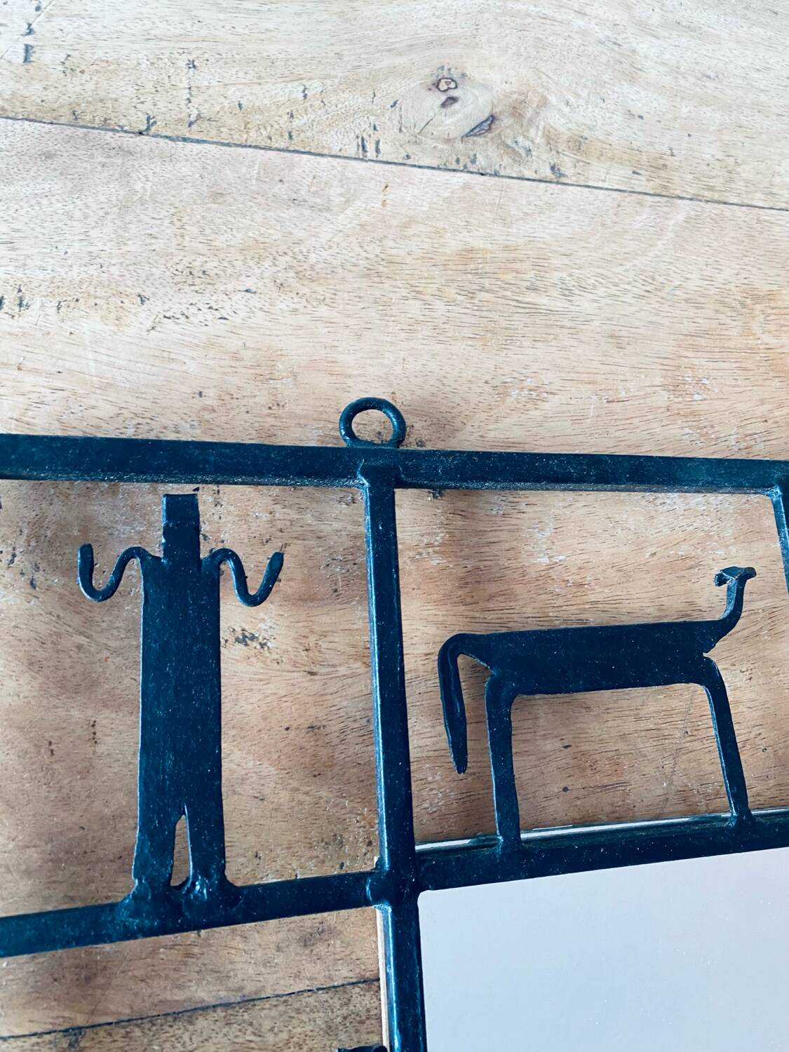 Rectangular wrought iron mirror, Frederick Weinberg