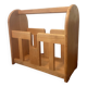 Vintage magazine rack in blond wood