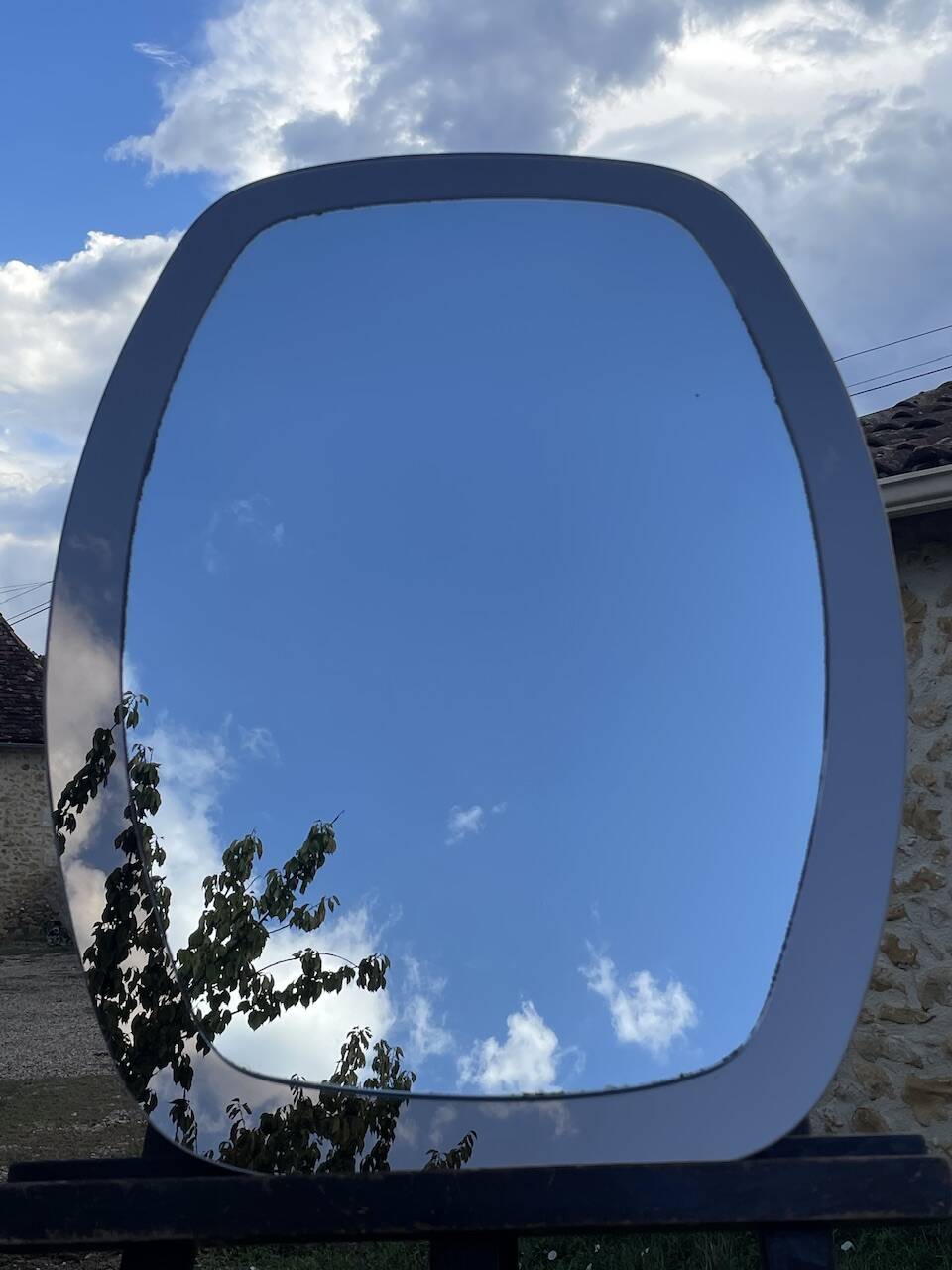 Vintage Wall Mirror, smoked glass, two-tone circa 1980s