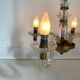 Vintage 1950s glass and brass suspension light