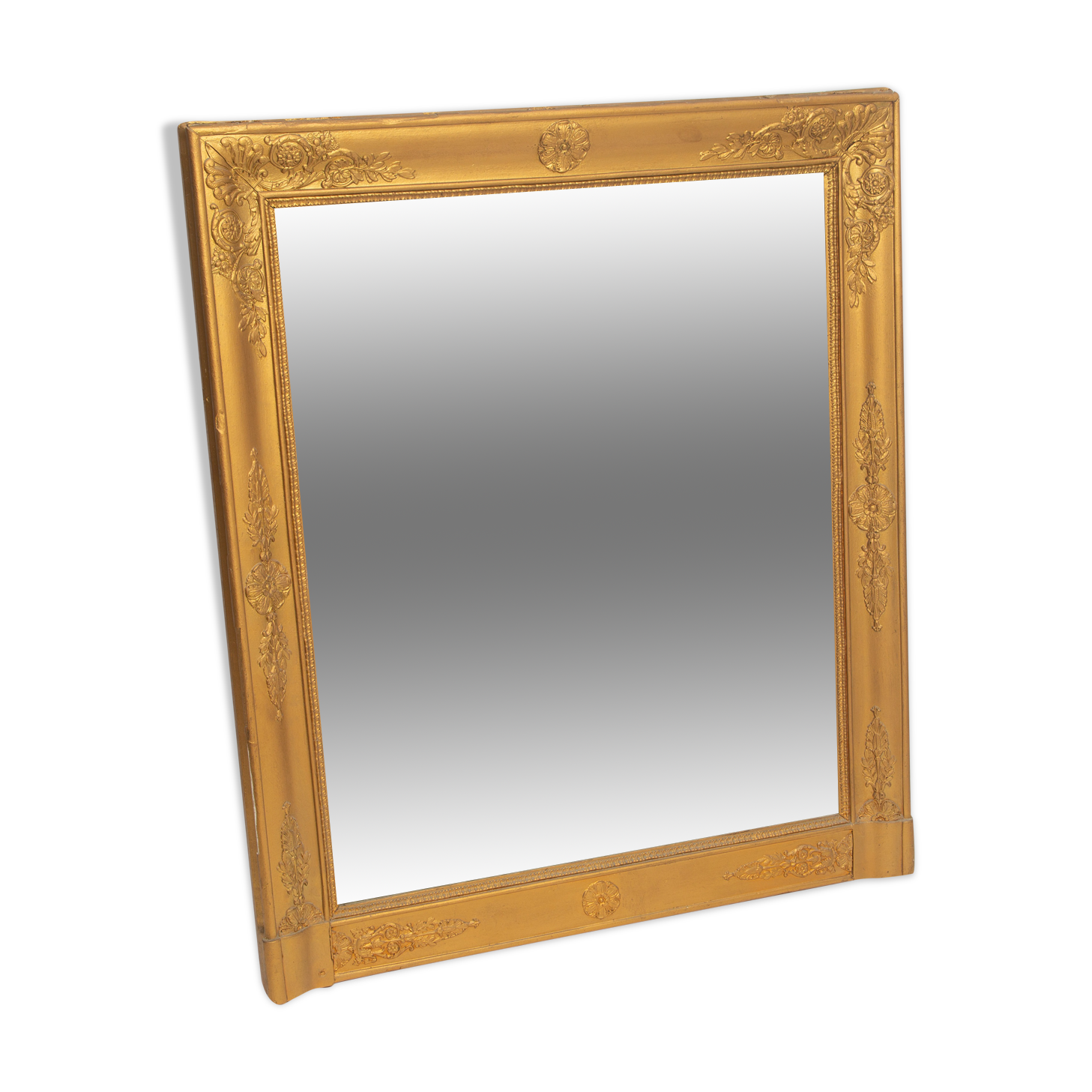 Old golden mirror floral decoration 19th 100cm