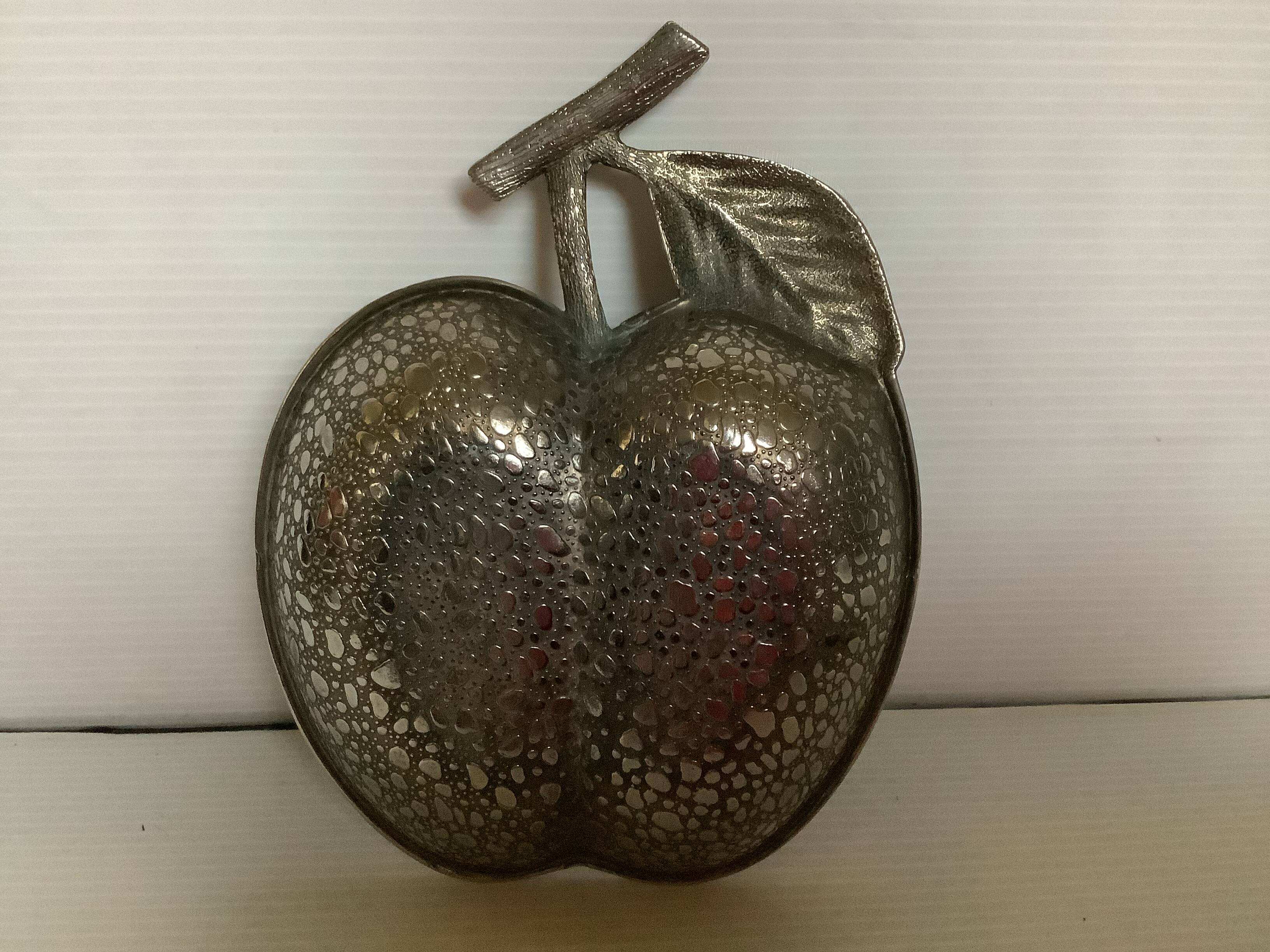 Silver apple trinket tray