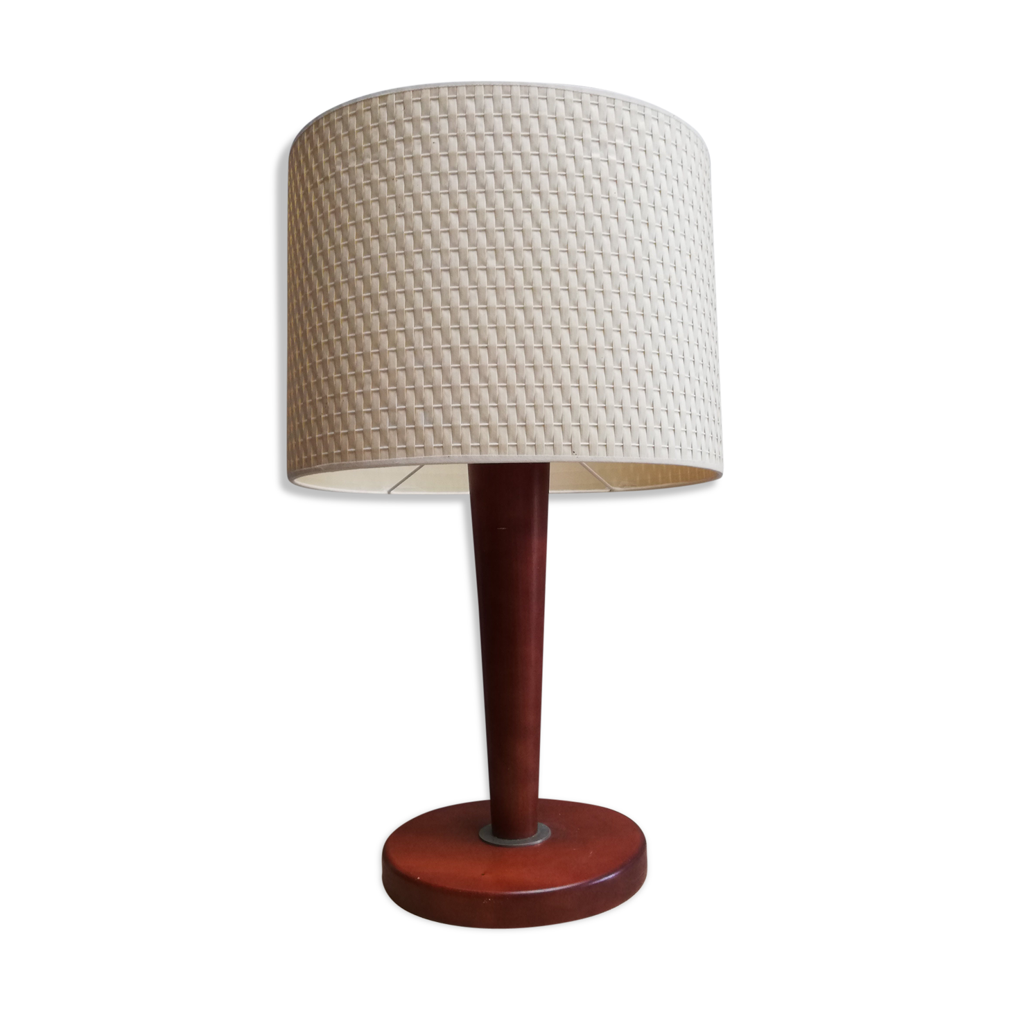 Art deco-style wooden foot lamp