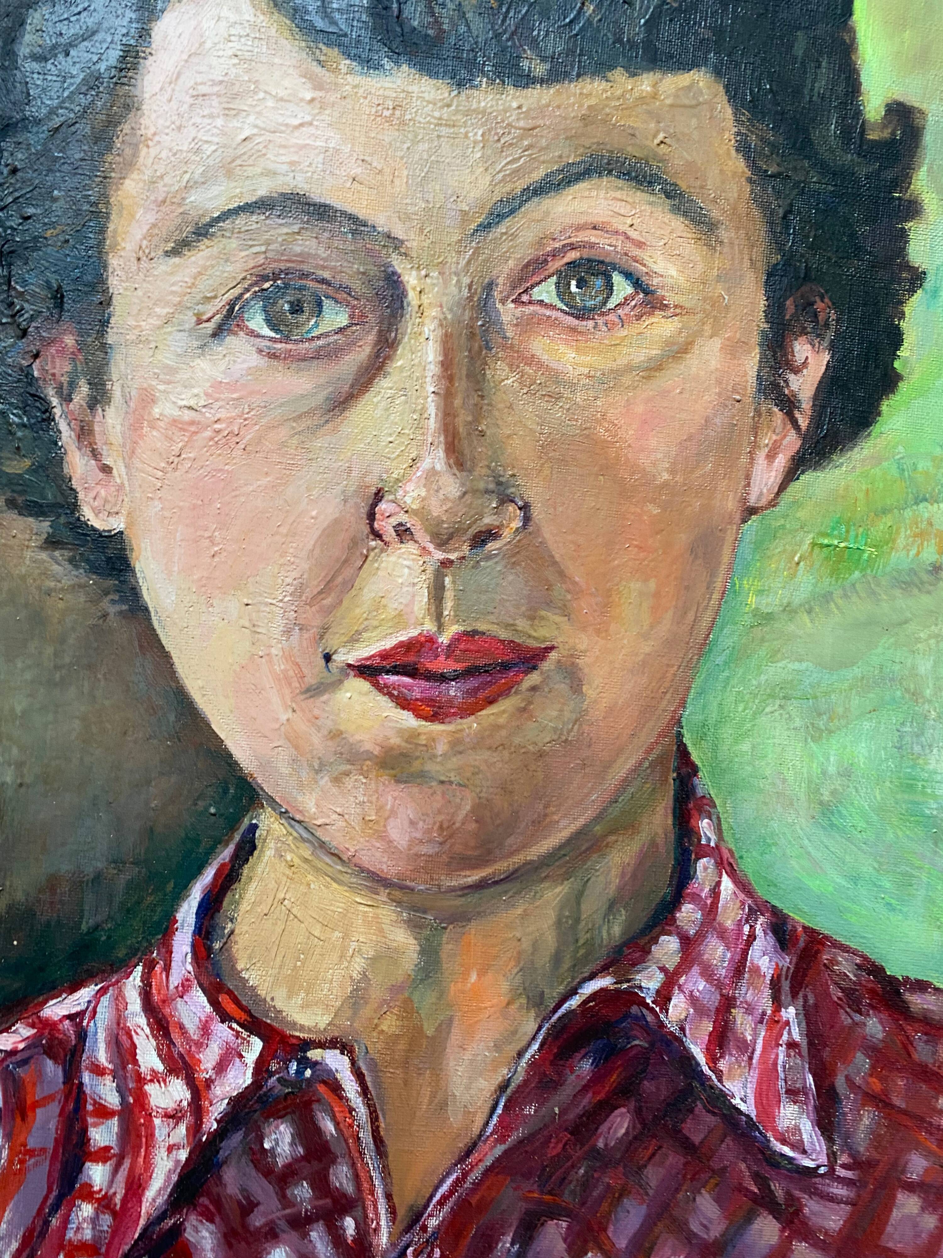 Painting "Self-portrait of the artist" J. Gaeremynck Salon artistes Français 1972