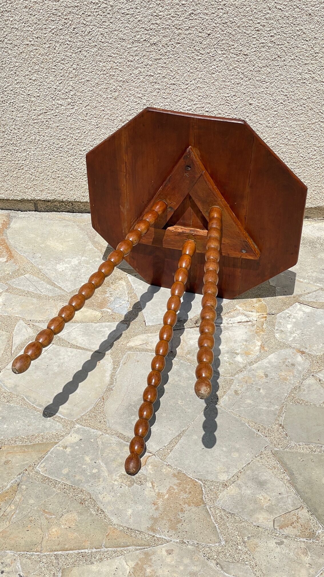 Table old legs tripod and turned wood