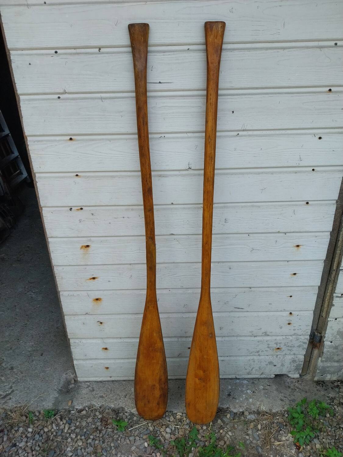 Pair of wooden paddles