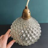 Lampe suspendue vintage en verre, France