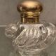 Encrier cristal taillé monture laiton ou bronze Baccarat Saint Louis XIXe